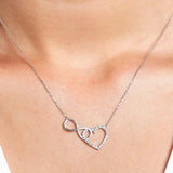 Craftuneed women 925 sterling silver infinity heart zircon stone necklace women heart pendant necklace gift