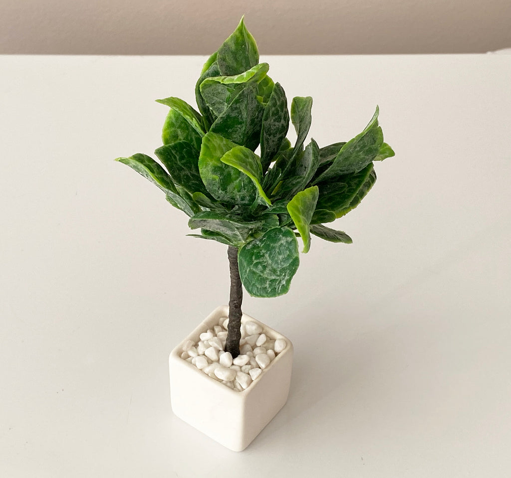 Craftuneed 1:6 miniature dollhouse indoor green plant ceramic pot potted plant decor for barbie doll