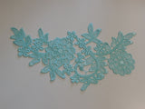 A floral cotton lace applique / dress sewing lace motif is for sale. various colours