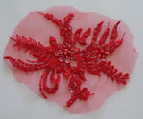 A piece of luxury beaded floral lace applique sequins tulle lace motif is for sale. various colours . sold by per piece