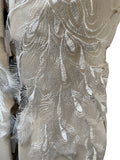 Craftuneed a Pair of ivory peacock embroidered lace appliques sew on bolero tulle lace motif patch