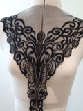 A Black tulle collar lace applique black floral tulle collar lace motif is for sale. Sold by per piece