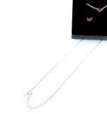 Craftuneed women 925 silver necklace zircon stone rose pink heart necklace & earring set gift