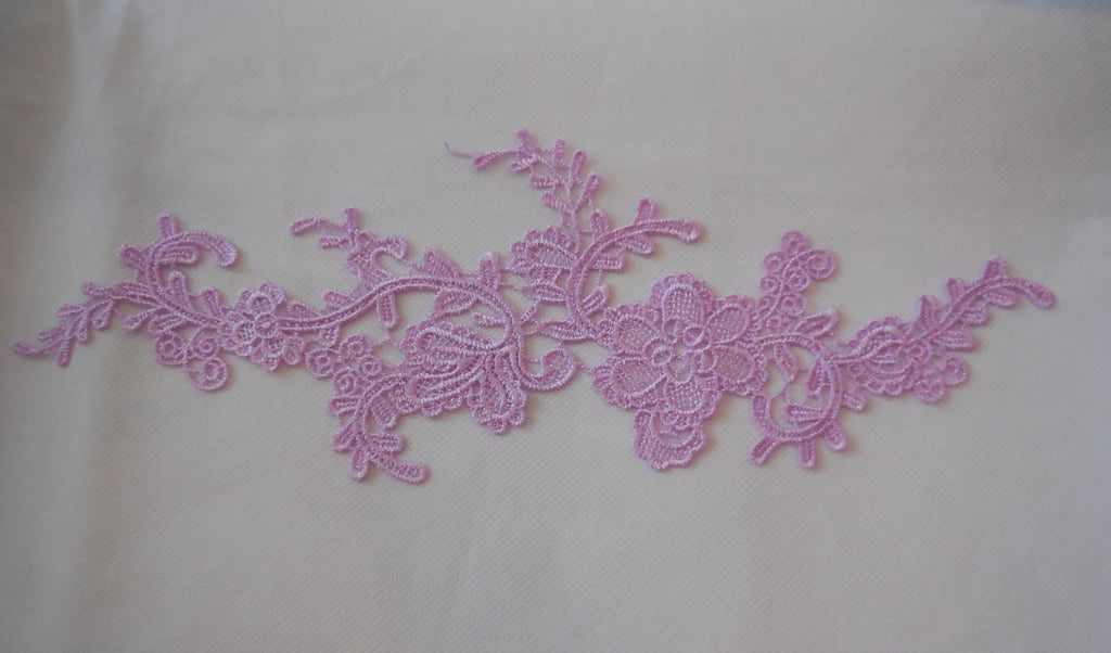 Dark purple or light purple floral lace applique decorative sewing lace motif