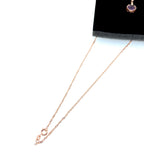 Craftuneed women purple crystal pendant necklace 18K rose gold plated necklace gift