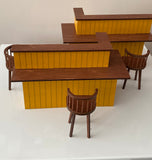 Craftuneed 1:6 miniature dollhouse handmade Japanese sushi restaurant bar table chair for barbie doll furniture