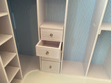 1:6 Scale Miniature Wardrobe Closet with Full-Length Mirror | Flat Pack Dollhouse Furniture