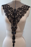 A Black tulle collar lace applique black floral tulle collar lace motif is for sale. Sold by per piece