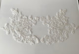 Craftuneed Bridal wedding floral beads lace applique sew on sequins lace motif dress patch