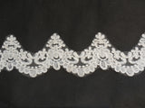 Ivory Floral lace trim Bridal Wedding veil dress hemming lace trim Per Yard