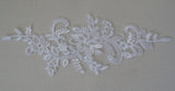 A piece of red or ivory or white floral tulle lace applique / bridal wedding floral lace motif  is for sale. Sold by per piece