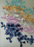 A piece of dress sewing sequined lace applique embroidered floral sequins lace motif is for sale. various colour options. Sold by per piece.