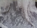 ivory soft floral lace fabric with eyelash lace border fabric Sold by Per Sheet 120cm X 158cm.