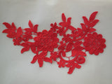 A floral cotton lace applique / dress sewing lace motif is for sale. various colours
