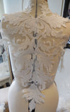 A Large bridal wedding ivory bolero lace ivory cotton threads floral lace applique is for sale. Sold by per piece