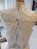 A Large bridal wedding ivory bolero lace ivory cotton threads floral lace applique is for sale. Sold by per piece