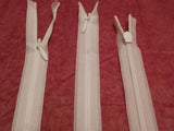 High quality Ivory YKK zip invisible closed end zip for bridal/evening dress20cm