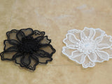A Small doubled layered black or off white or red organza floral lace applique / lace motif is for sale