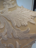 A Large bridal wedding ivory bolero lace ivory cotton threads floral lace applique is for sale. Sold by per piece