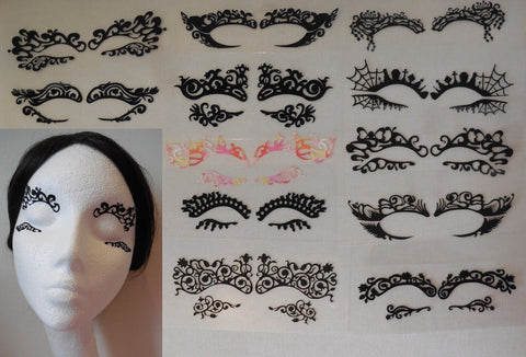 black eye shadows tattoo sticker Festival temporary face lace art tattoos sticker Per Pair