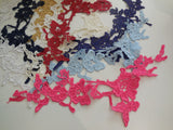 A cotton floral lace Applique / dress making sewing lace motif various colours . sold by per piece