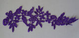 A Purple bridal floral lace Applique/ wedding lace motif for sale.Sold by piece