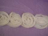 Ivory Chiffon Rose trim Flowers trim Dress making floral trimming Sold PerYard