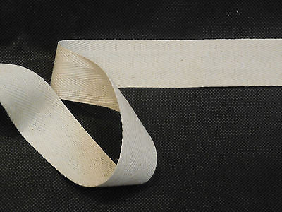 Ivory Plain Cotton Linen Blend Fabric Ribbon/ Blank Sewing Label