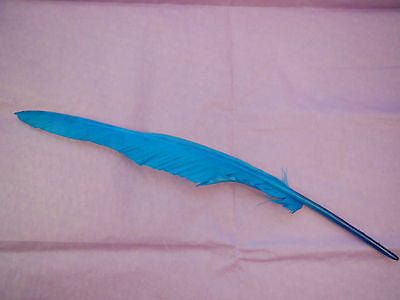 A Large Stripped Hat Mount Blue Artificial feather Millinery DIY craft feather