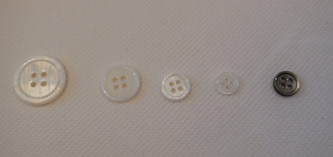 2 pcs ivory OR black grey shell plastic sew on clothes jackets buttons flat base