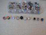 Mixed lot 100 small buttons hand sew clothes buttons various shapes & colours