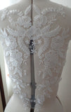 black or ivory cotton floral lace applique bridal wedding bolero lace motif is for sale. Sold by per piece