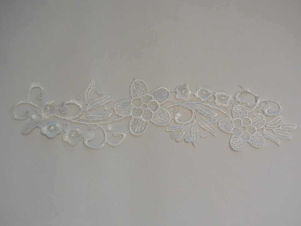 Black or ivory bridal wedding floral lace applique / dress lace motif for sale