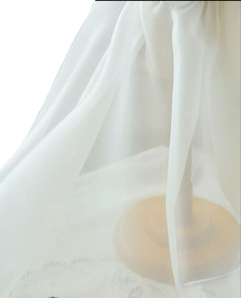 Ivory Organza Fabric suitable For Bridal Wedding gown DIY. Sold by Per 0.5Meter