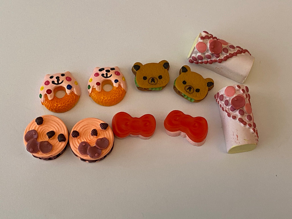10pcs handmade miniature dollhouse mini assorted doll food cake doughnut pizza bread props