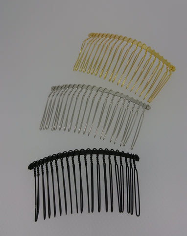 6 pieces black or silver or gold colour hair combs diy craft jewellery making hair combs accessory diy for sale. sold by 6 pieces