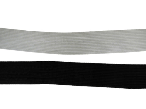 2.5cm wide Flat Elastic waistband black or white high quality. Sold by Meter(s)