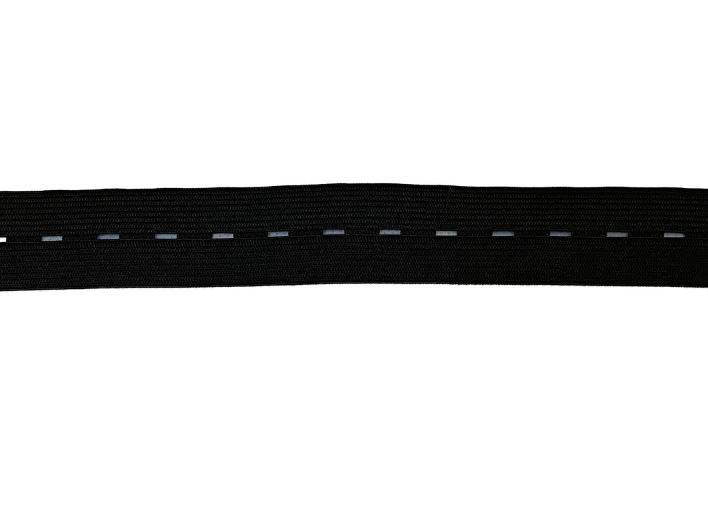 Craftuneed job lot 5 Meters X black white button hole elastic band string waistband elastic for sewing