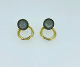 Craftuneed handmade women retro simplicity crystal circle earrings 925 silver pin