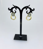 Craftuneed handmade women retro simplicity crystal circle earrings 925 silver pin