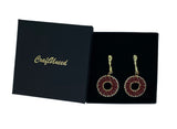 Craftuneed women handmade retro beads rhinestones circle charm earrings box gift Per pair