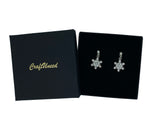 Craftuneed classic women snowflake rhinestones drop earrings with silver pins