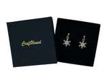 Craftuneed classic women snowflake rhinestones drop earrings with silver pins