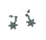 Craftuneed classic women snowflake rhinestones drop earrings with silver pins