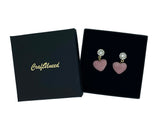 Craftuneed handmade women simplicity retro pink heart shape rhinestones drop earrings
