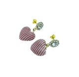 Craftuneed handmade women simplicity retro pink heart shape rhinestones drop earrings
