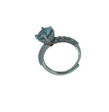 Craftuneed adjustable rings four prong angel wings faux diamond 18K platinum ring women girl men birthday gift engagement jewellery gift