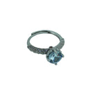 Craftuneed adjustable rings four prong angel wings faux diamond 18K platinum ring women girl men birthday gift engagement jewellery gift