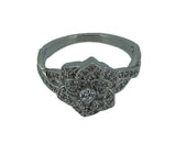 Craftuneed 925 silver plated rose shape zircon fine ring women girl birthday engagement jewellery gift