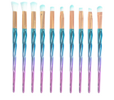 Professional 10 foundation makeup brushes set powder brush with soft fibre hair